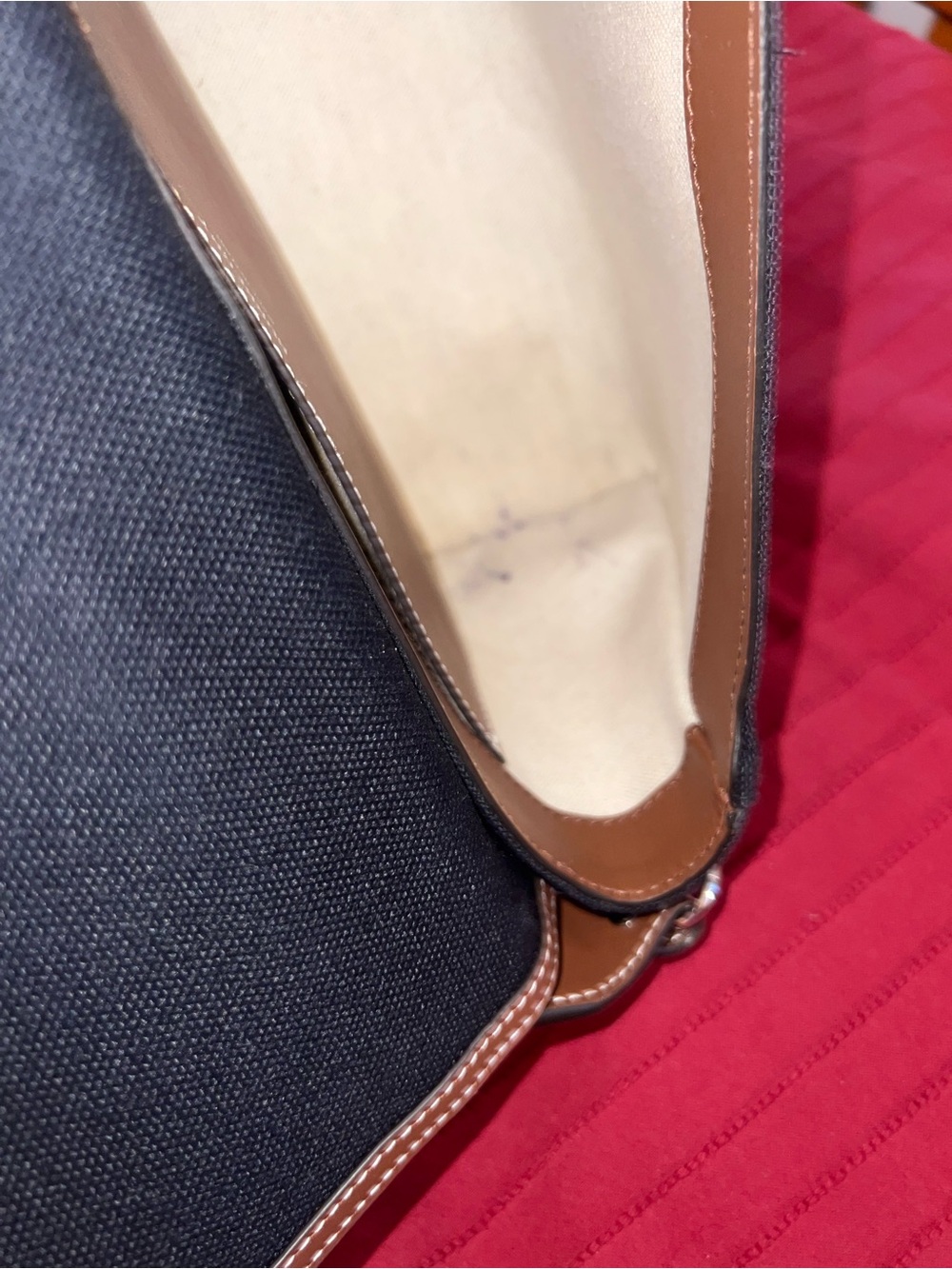Burberry Black Canvas Bag with Tan Leather Trim - Picture 7 of 7